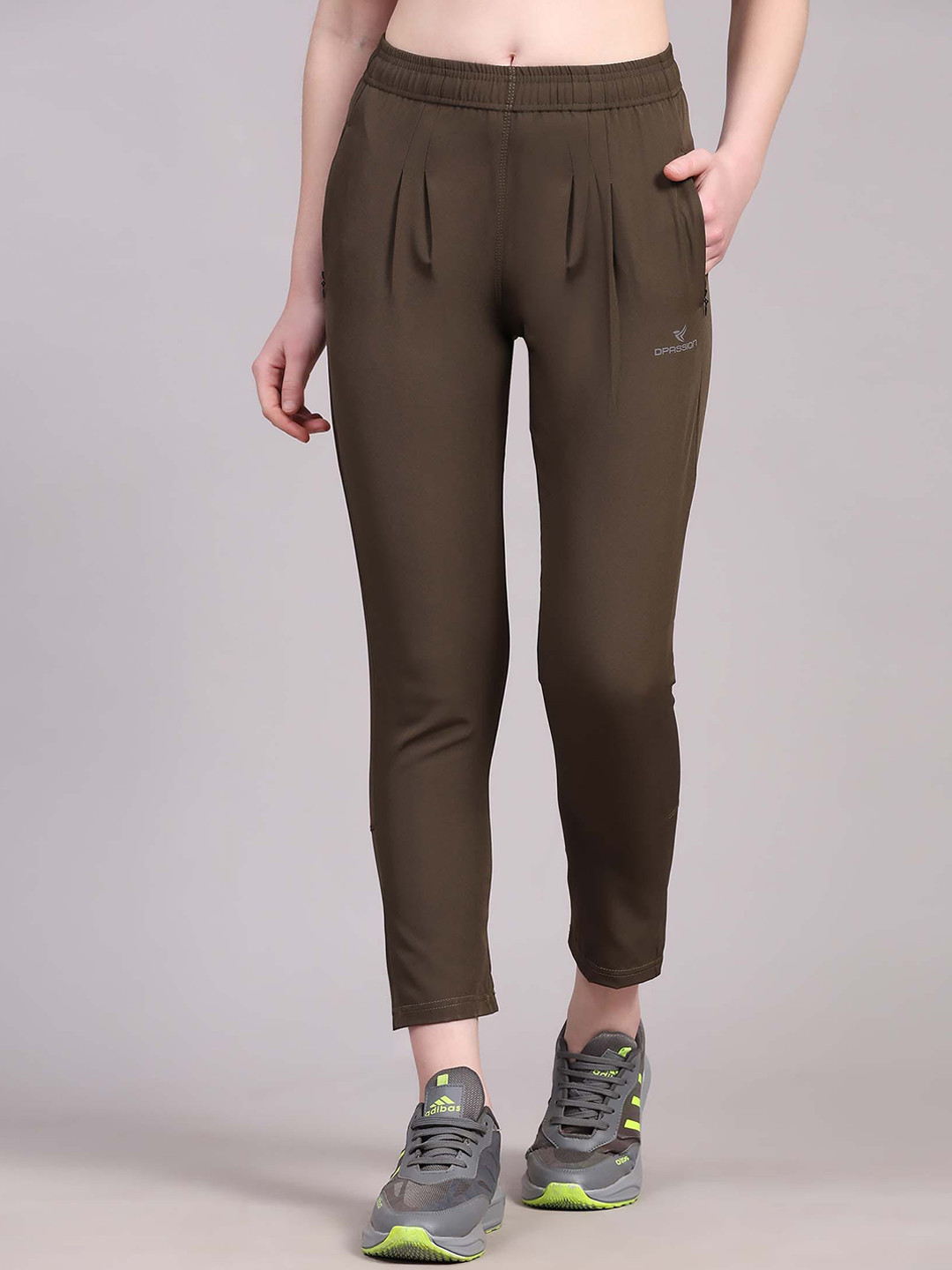 Dpassion Women Mid-Rise Running Sports Track Pants