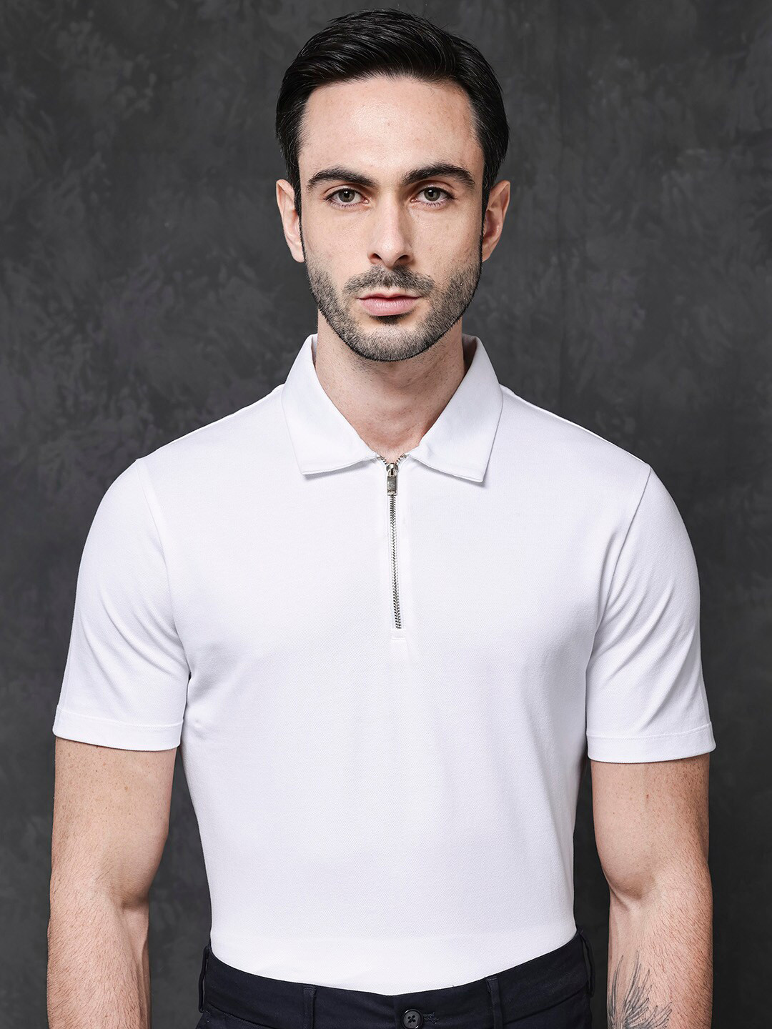 RARE RABBIT Men Prin-1 Polo Collar Short Sleeves Regular Fit T-Shirt