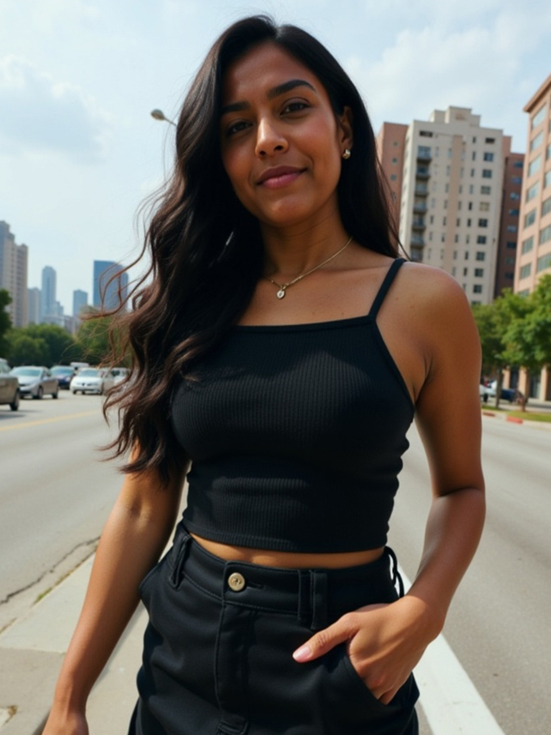 Mad Over Print Sleeveless Crop Fitted Top