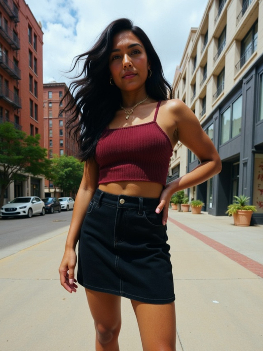 Mad Over Print Sleeveless Crop Fitted Top