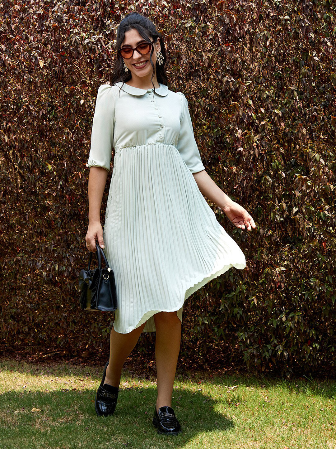 PINACOLADA Striped A-Line Midi Dress