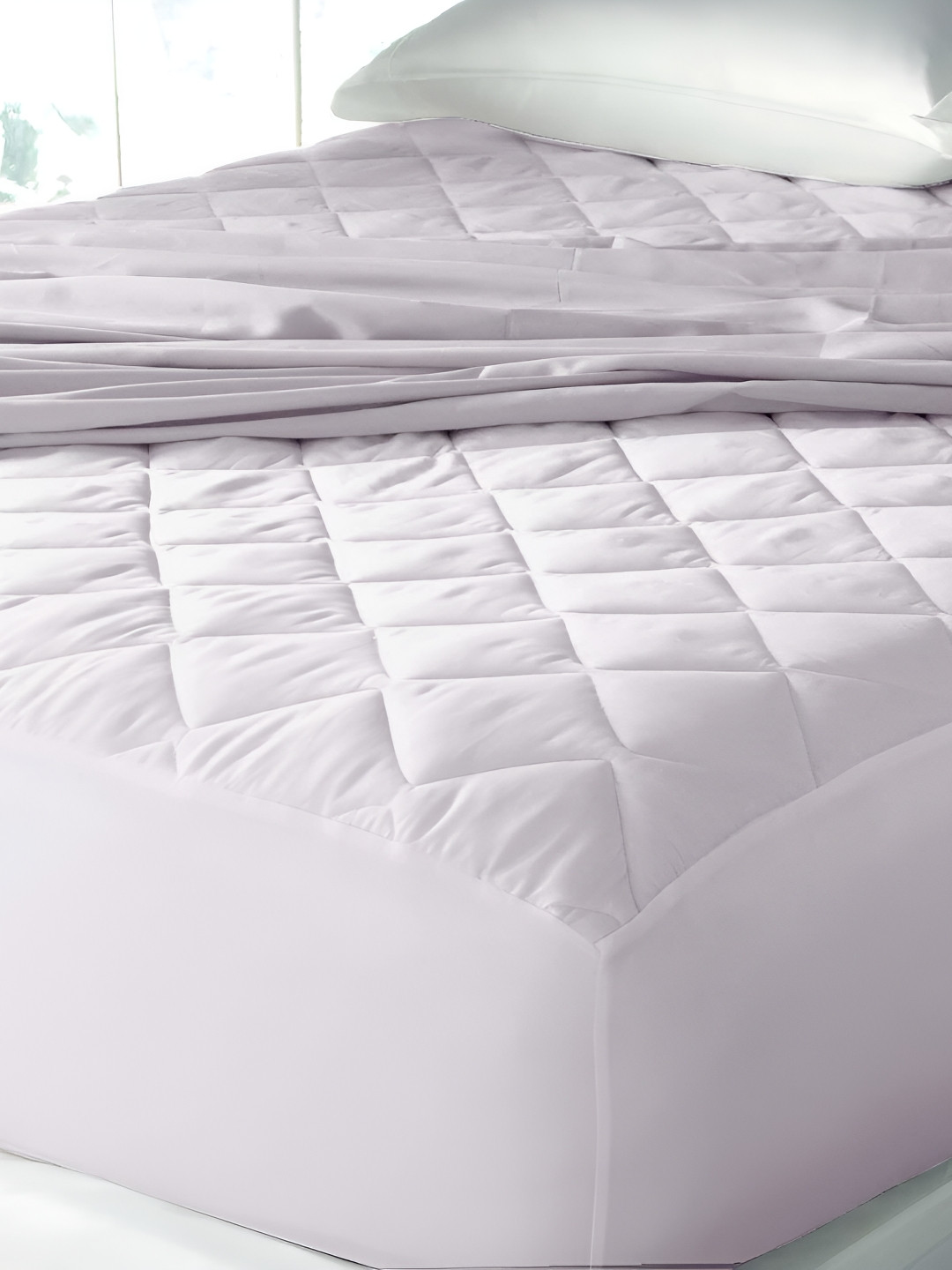 Comfowell White Cotton Fitted Double Water Resistant Mattress Protector