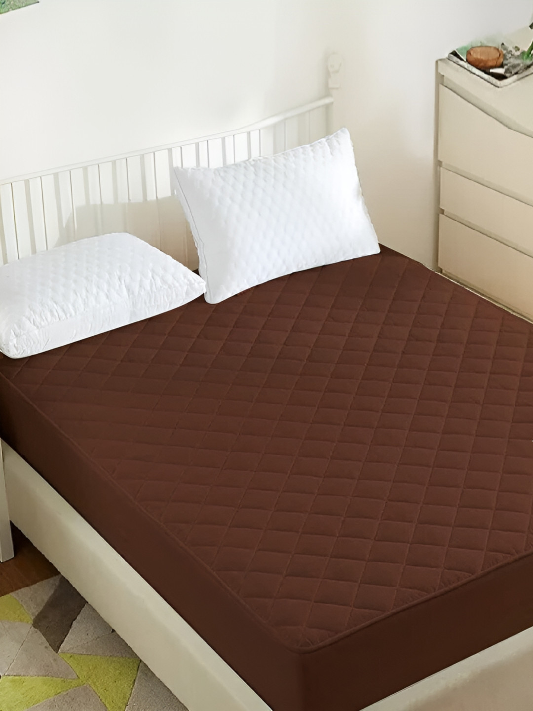 Comfowell Brown Water Resistant King Fitted Mattress Protector