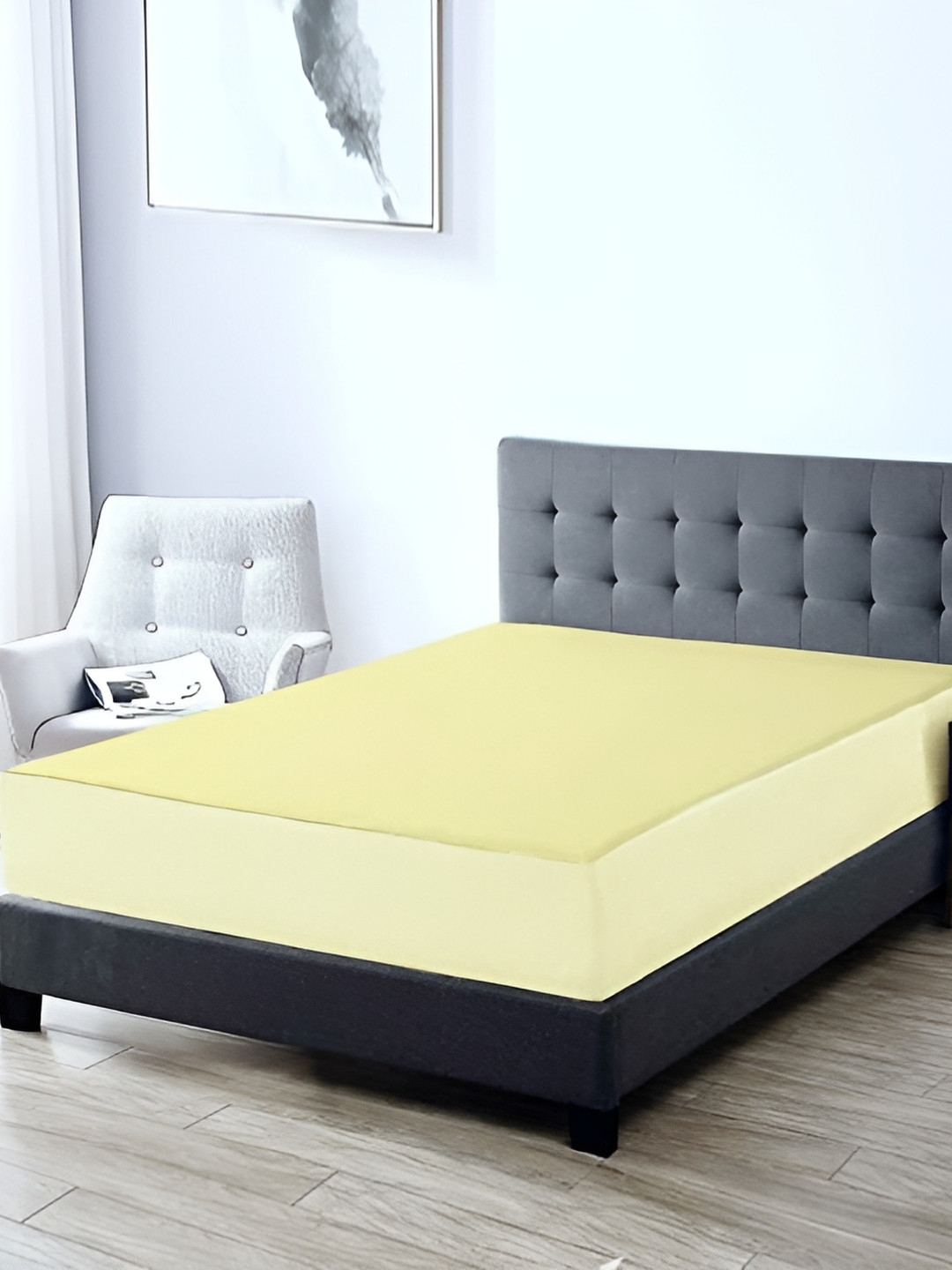 Comfowell Beige Cotton Water Resistant Queen Fitted Mattress Protector