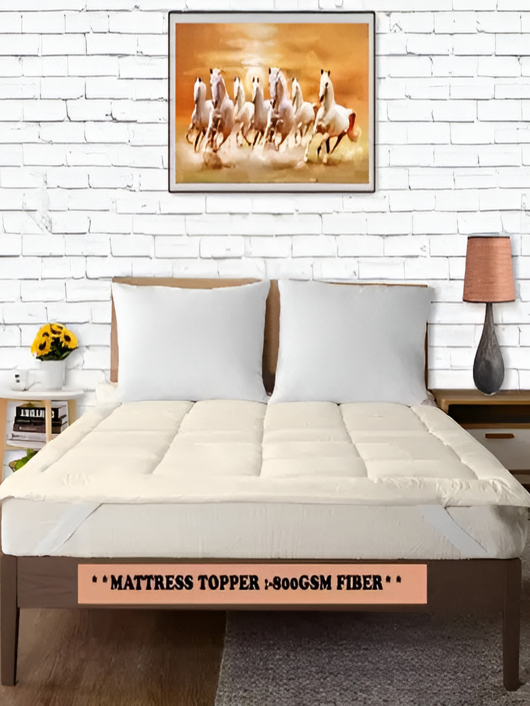 Comfowell Beige Cotton Topper Queen Size Waterproof Mattress Cover