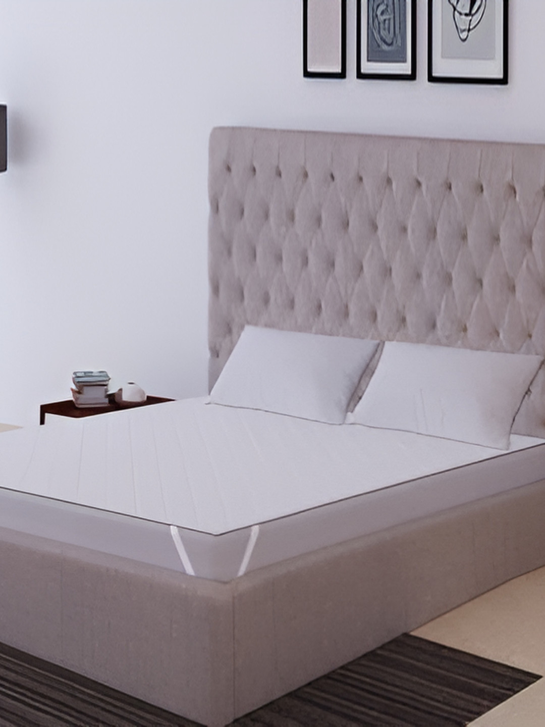 Comfowell White Fitted Queen Size Waterproof Mattress Cover