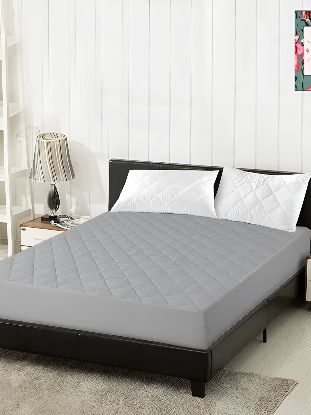 Comfowell Grey Water Resistant Fitted Double Mattress Protector