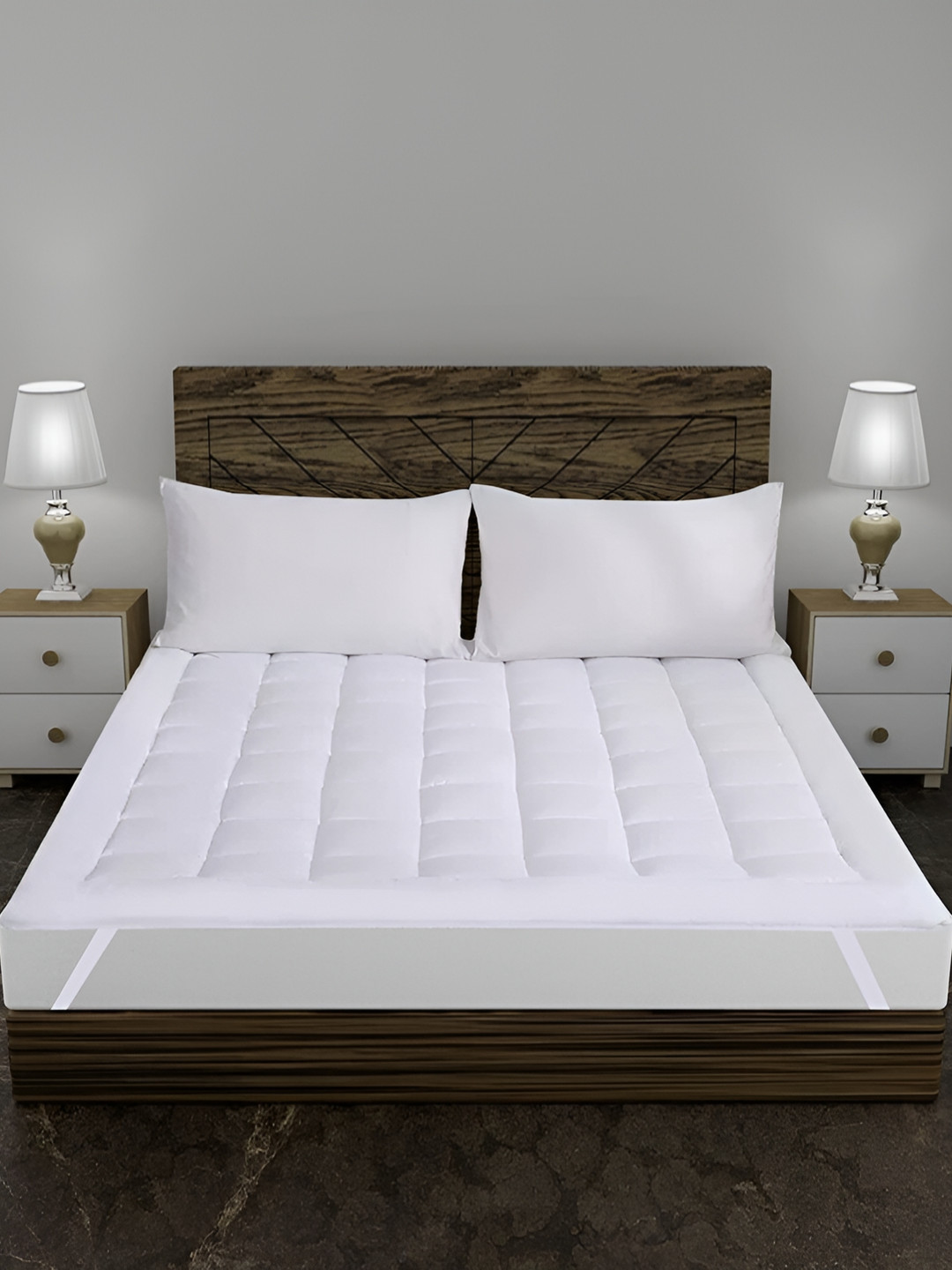 Comfowell White Topper Cotton Queen Size Waterproof Mattress Cover