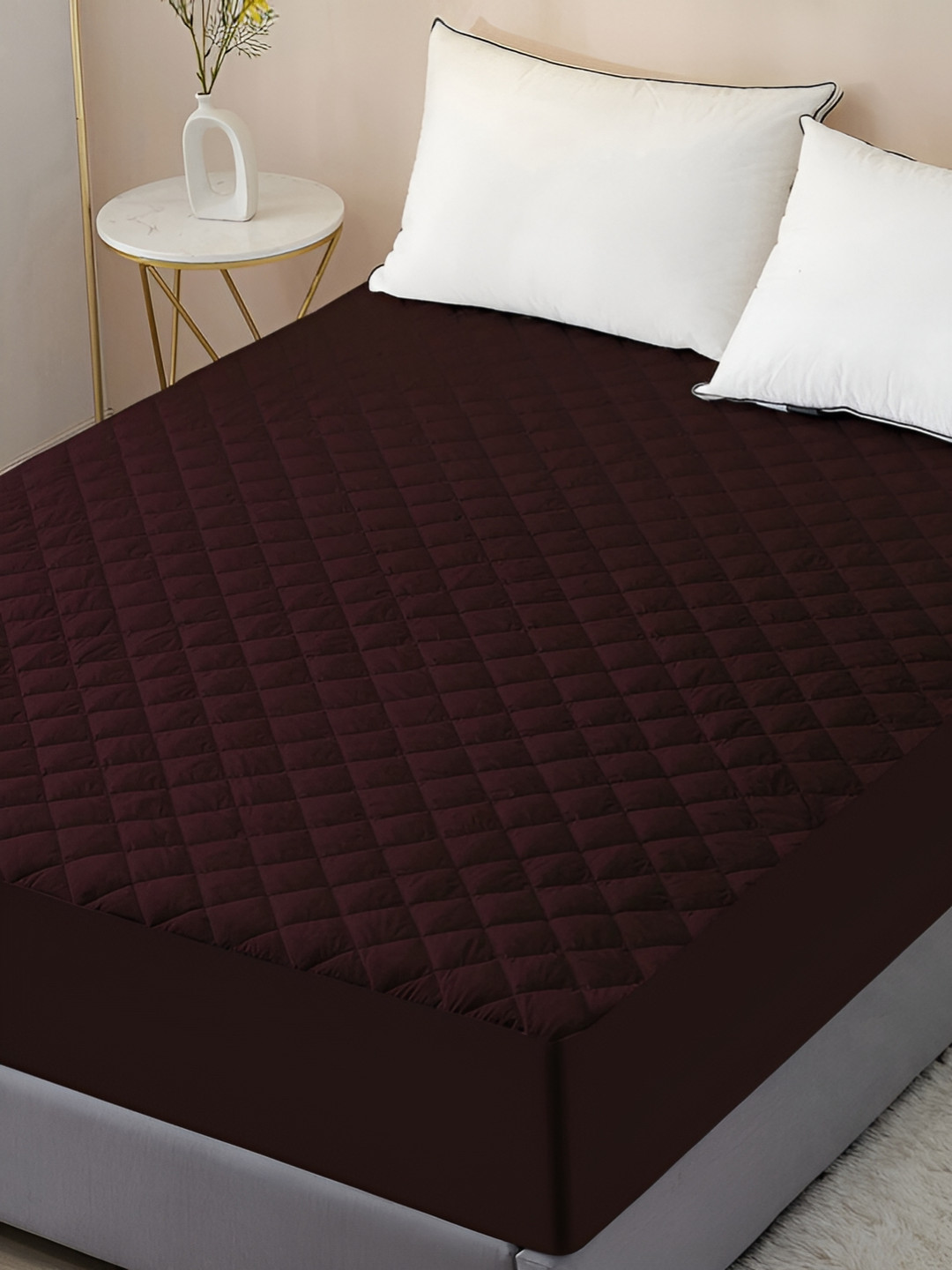 Comfowell Brown Cotton Fitted King Size Waterproof Mattress Cover