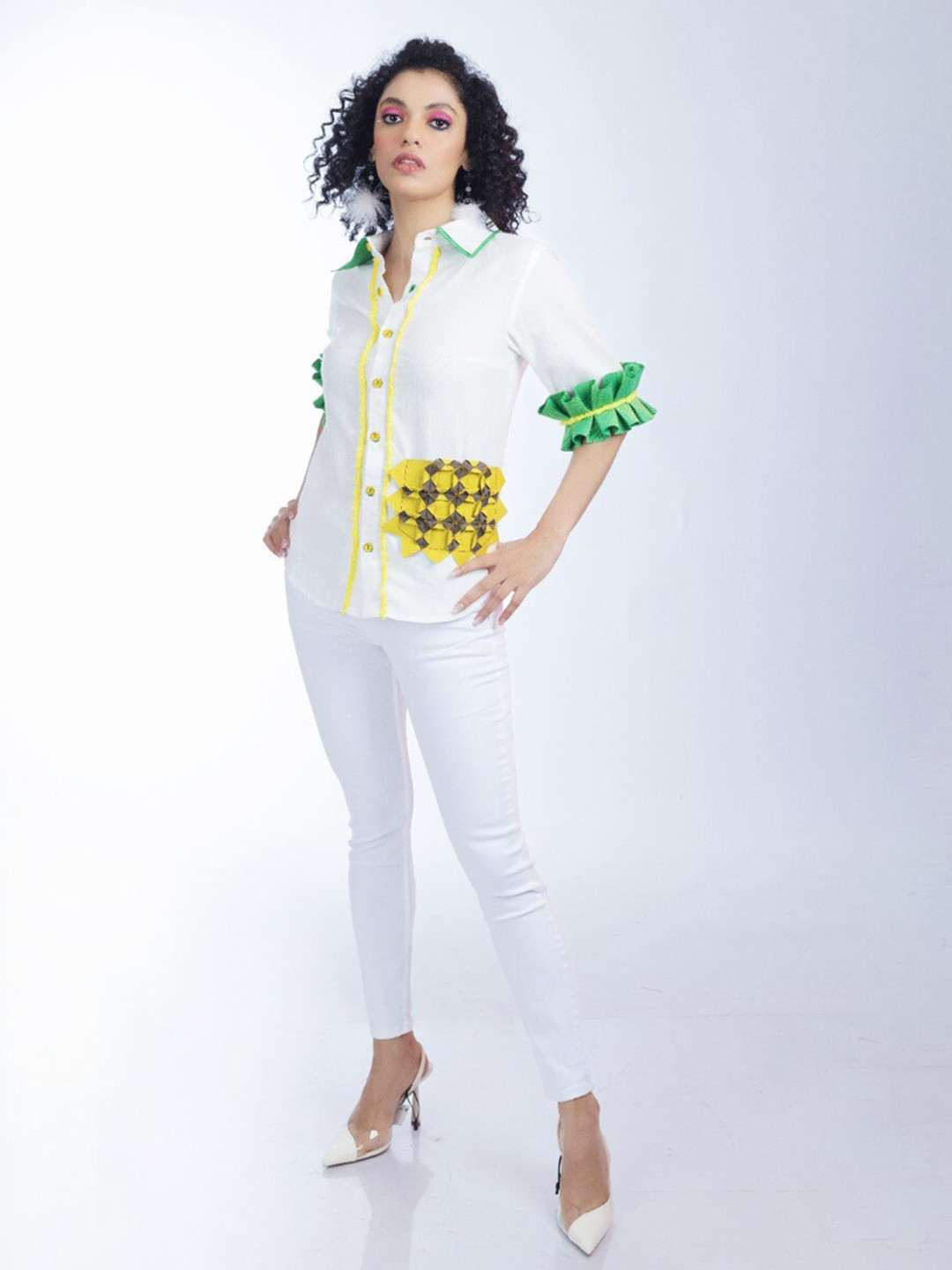 FIRKI Patchwork Shirt Style Top