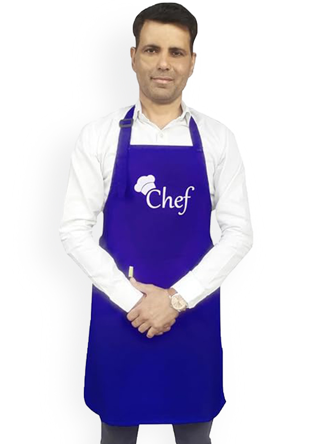 SWITCHON Blue & White Chef Printed Waterproof Kitchen Apron