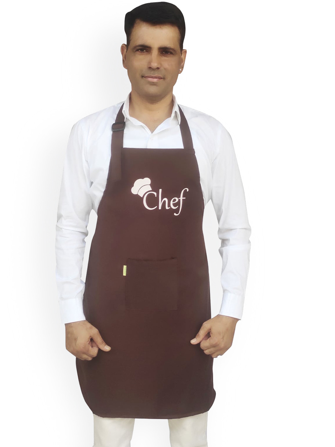 SWITCHON Brown & White Chef Printed Waterproof Kitchen Apron