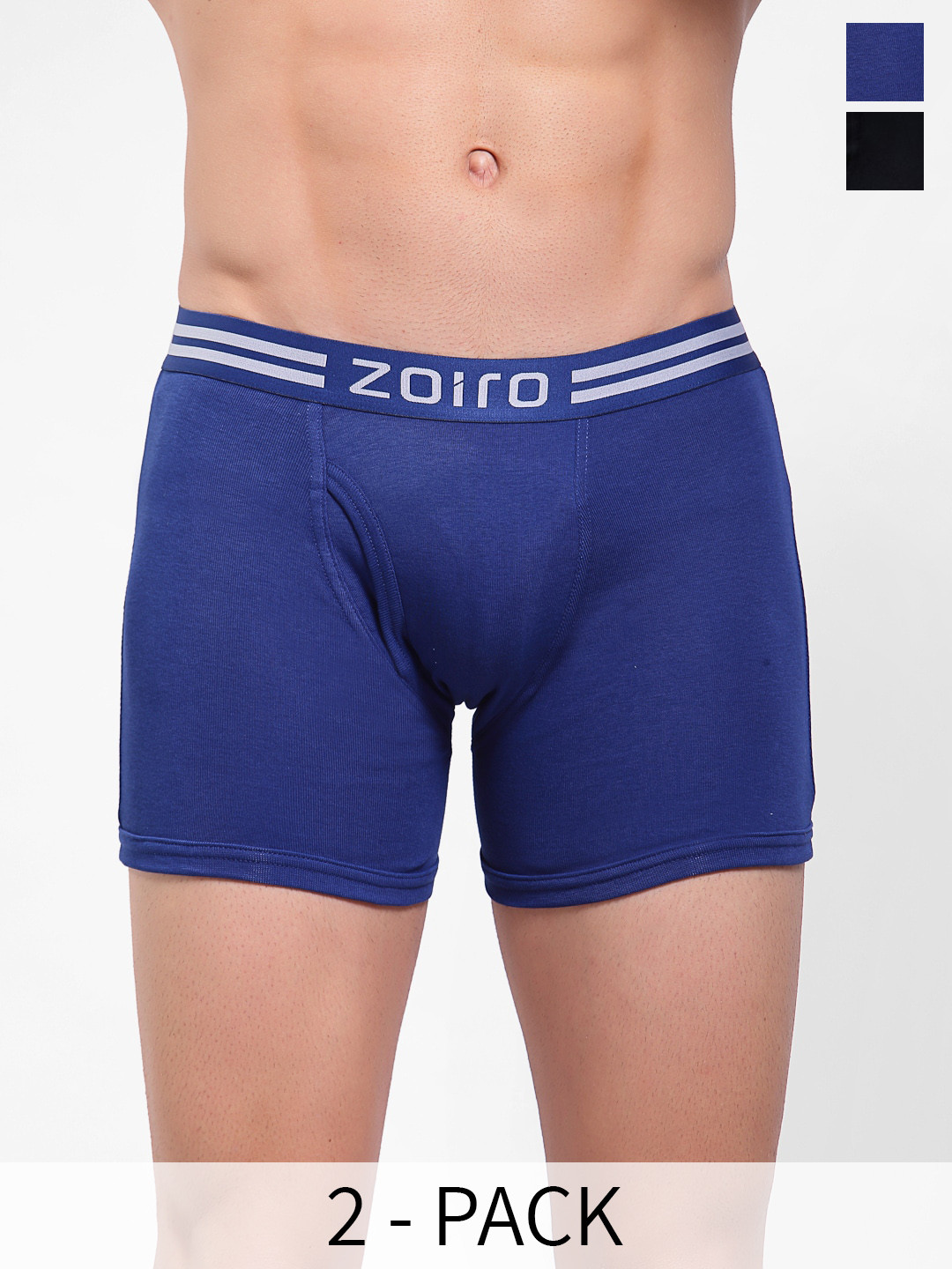 Zoiro Pack Of 2 Cotton Trunks ZO-TR-1013-DB-DD-S-2PC