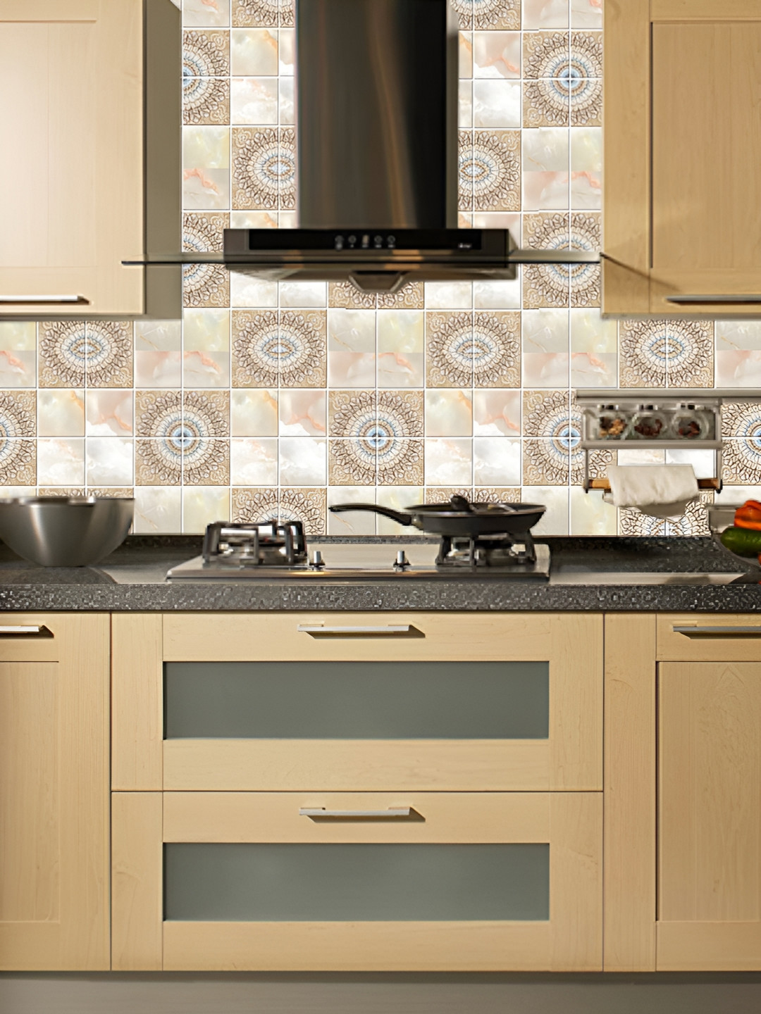 Asian royal Beige & Brown Abstract Printed Self-Adhesive Wallpaper
