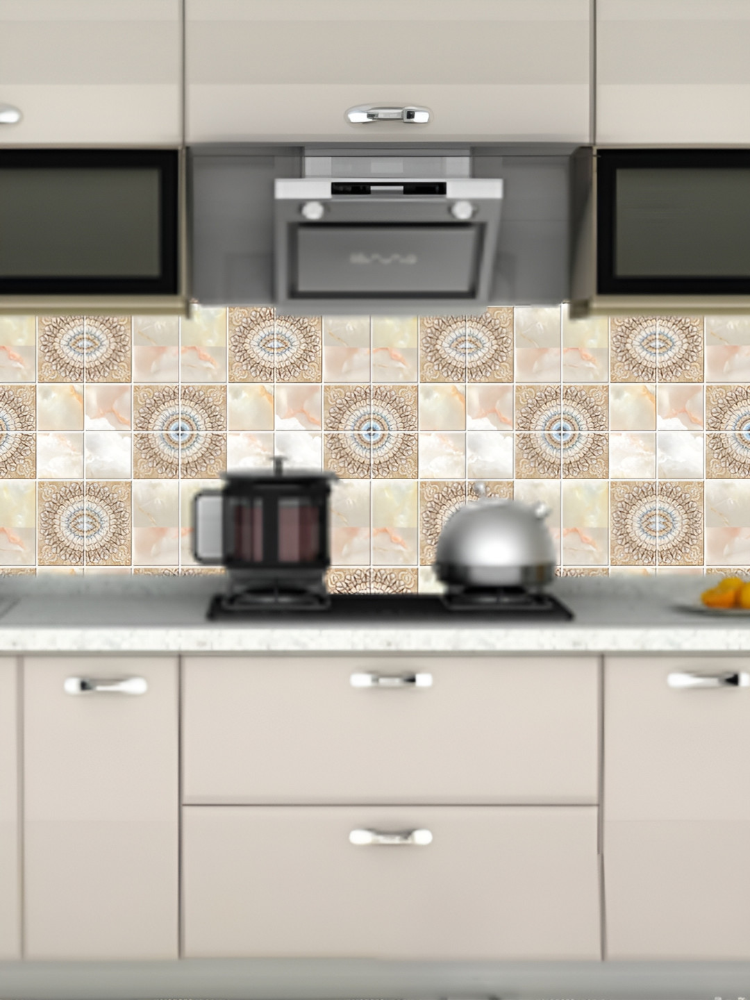 Asian royal Beige & Brown Abstracat Printed Self-Adhesive Wallpaper