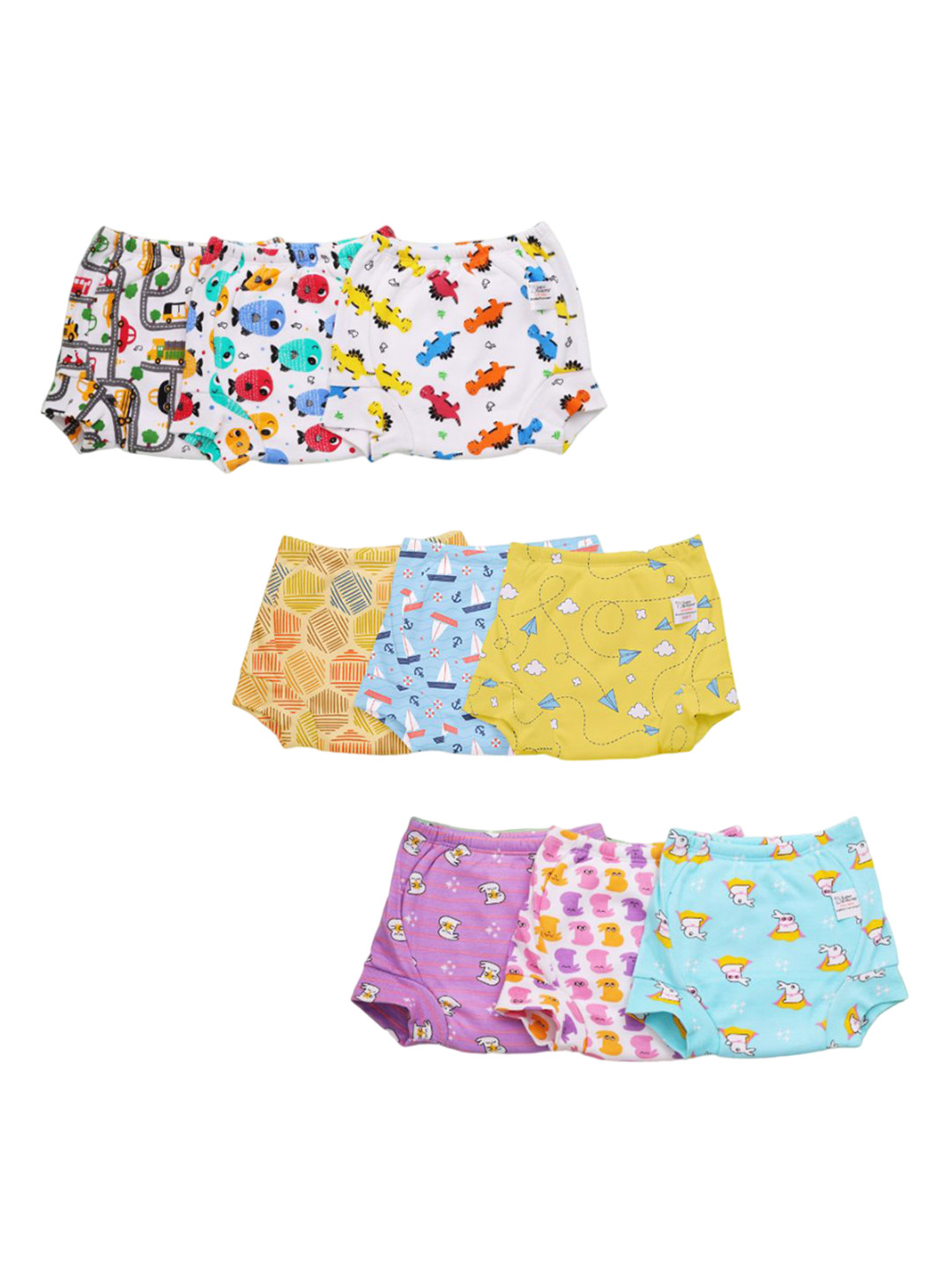 SuperBottoms Set Of 9 Super DryFeel Layer Pure Cotton Padded Potty Training Underwear