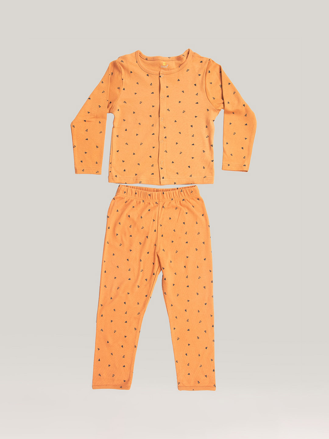 Zalio Girls Geometric Printed Pure Cotton Night suit