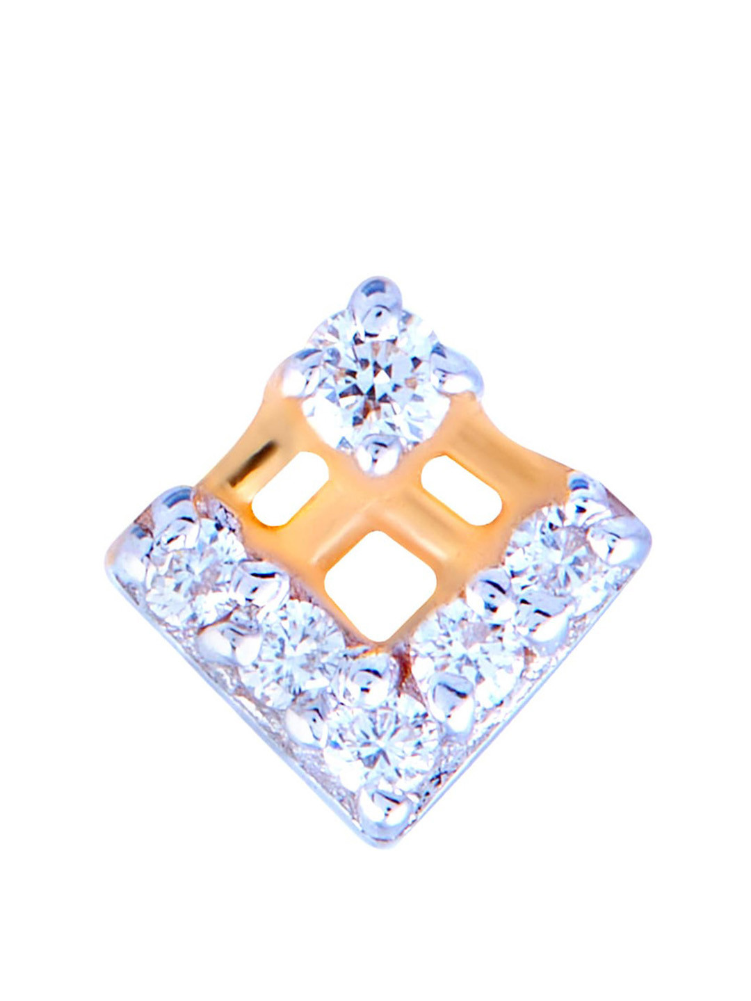 BHIMA Jewels 18K Hallmark 750 Purity Rose Gold Fancy Diamond Nose Pin