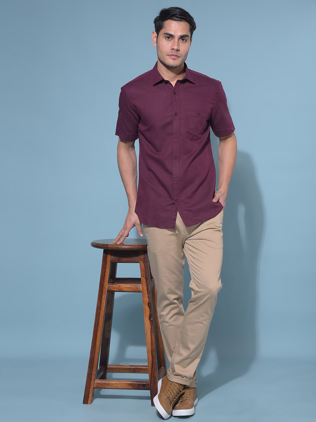 Crimsoune Club Classic Slim Fit Cotton Casual Shirt