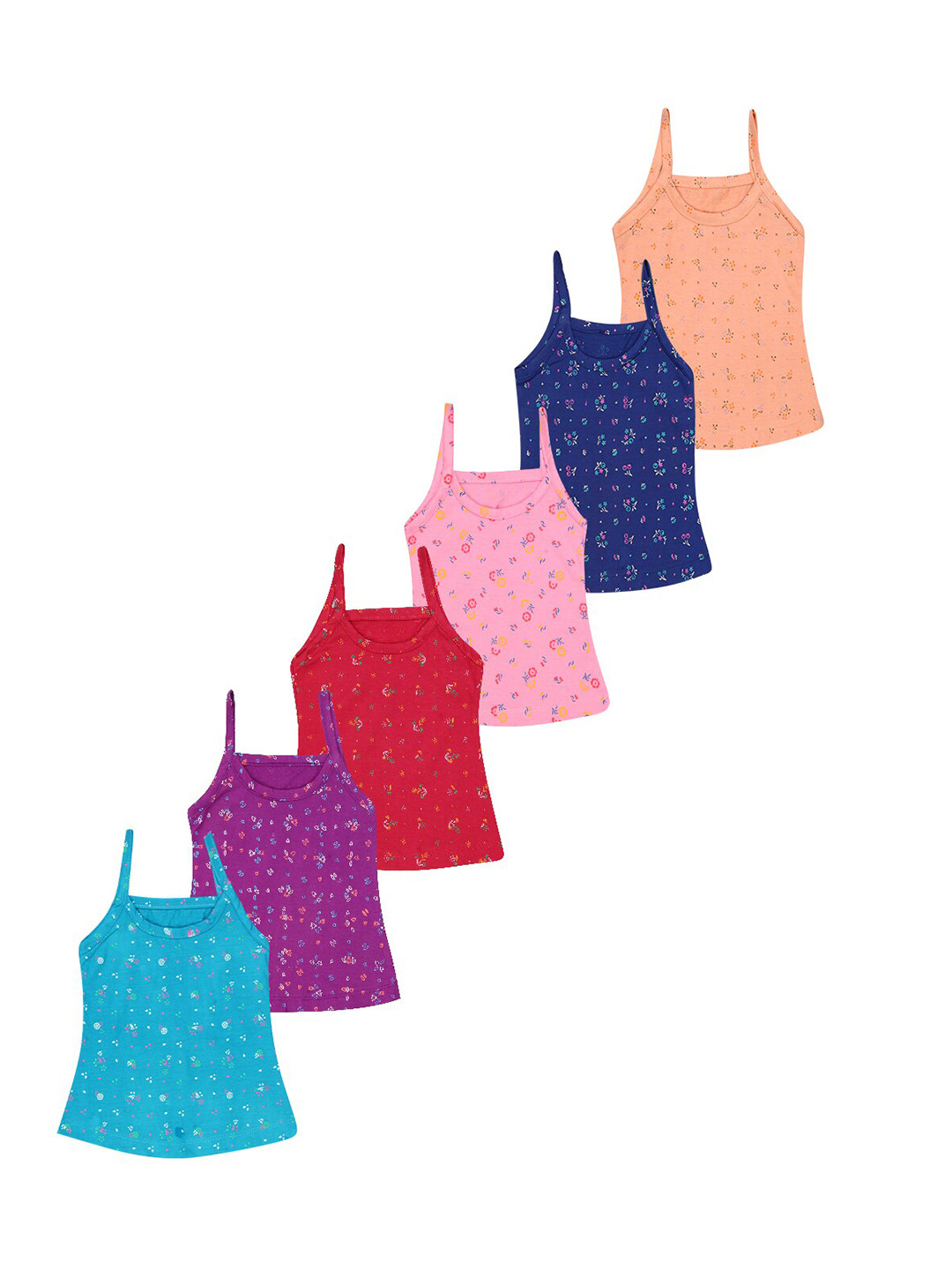 YELLOWDELIGHT Infants Girls Pack Of 6 Print Cotton A-Line Dress