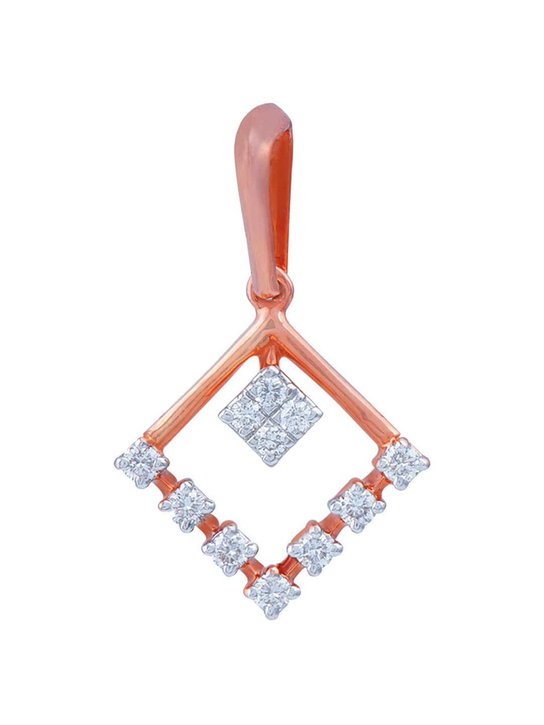 BHIMA Jewels 18K Hallmark 750 Purity Rose Gold Fancy Diamond Pendant