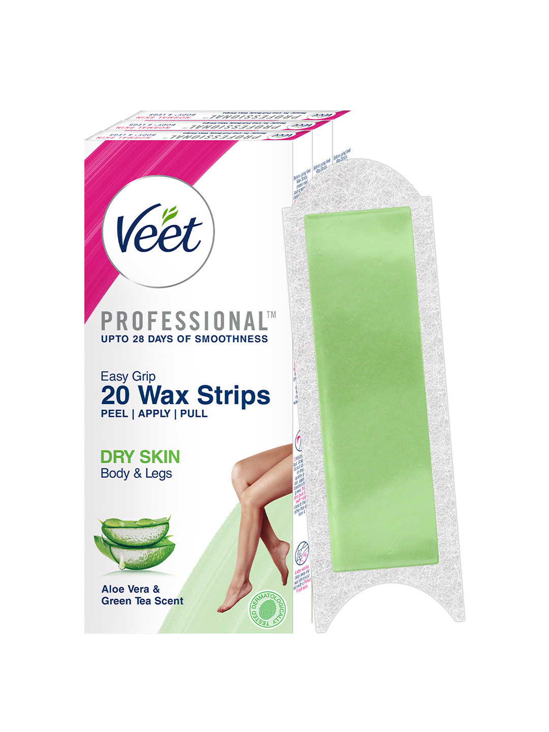 Veet Professional Set of 3 Waxing Strips for Dry Skin - 20 Strips