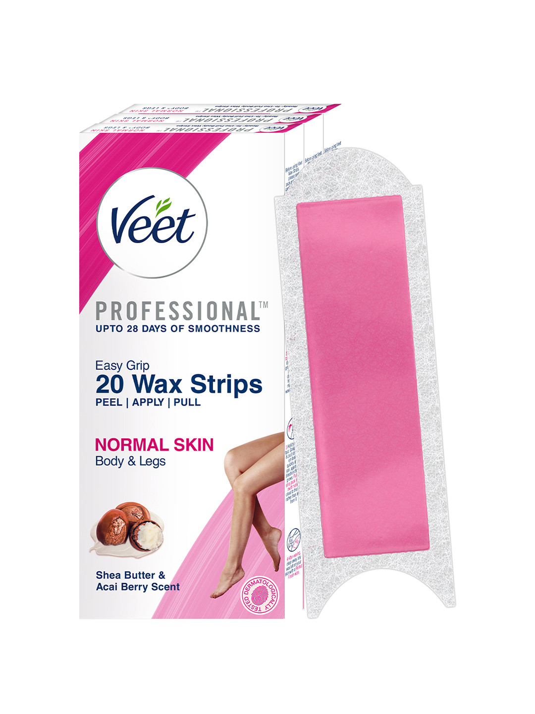 Veet Professional Set of 3 Waxing Strips for Normal Skin - 20 Strips Each