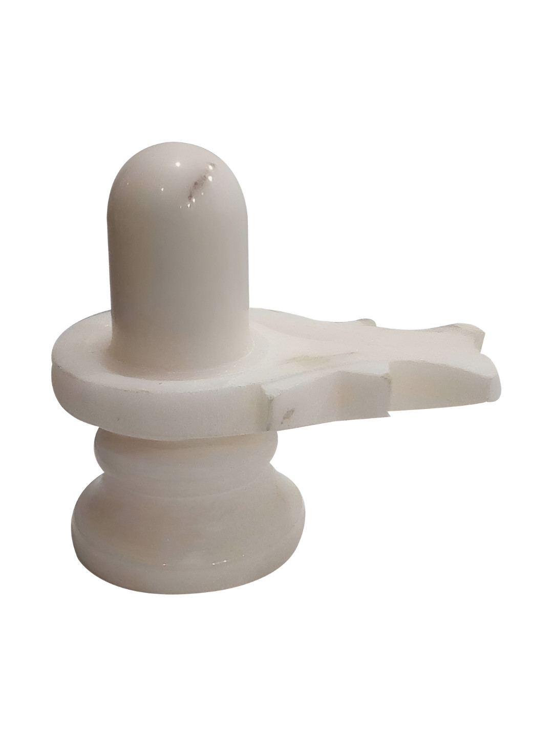 INDIA MEETS INDIA White Marble Shiva Lingam Statue