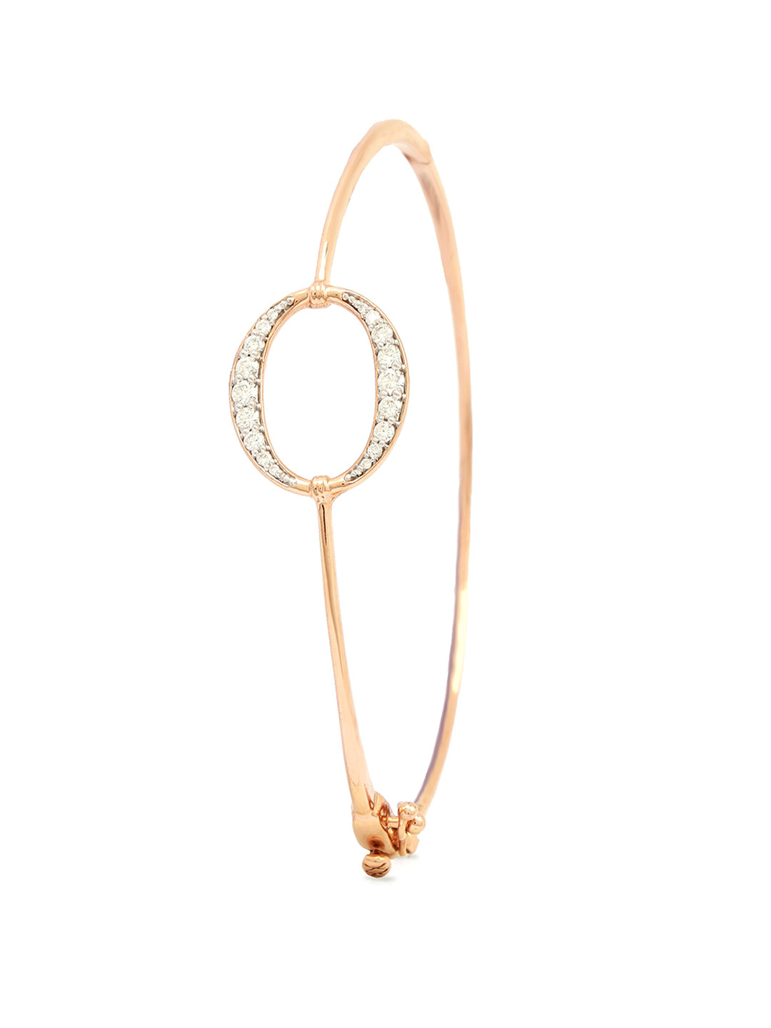 BHIMA Jewels 18K Hallmark 750 Purity Rose Gold Ovel Diamond Bracelet