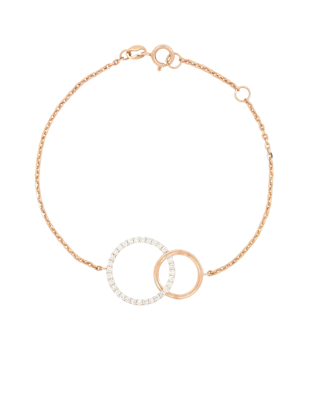 BHIMA Jewels 18K Hallmark 750 Purity Rose Gold Round Diamond Bracelet
