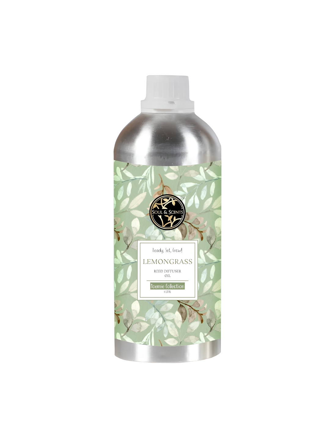 SOUL & SCENTS Lemongrass Reed Diffuser Refill Fragrance Oil With 18 Reed Sticks 1Ltr