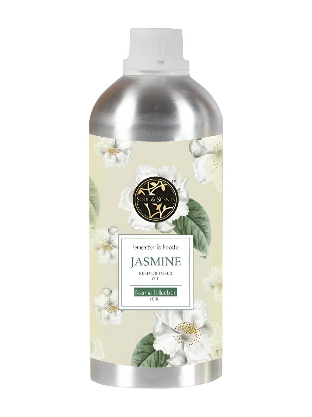 SOUL & SCENTS Jasmine Reed Diffuser Refill Fragrance With 18 Fiber Reed Sticks 1Ltr