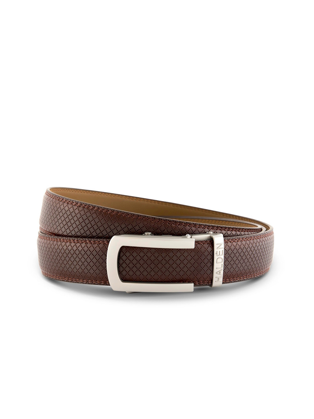 HALDEN Men Textured Leather Formal Belt