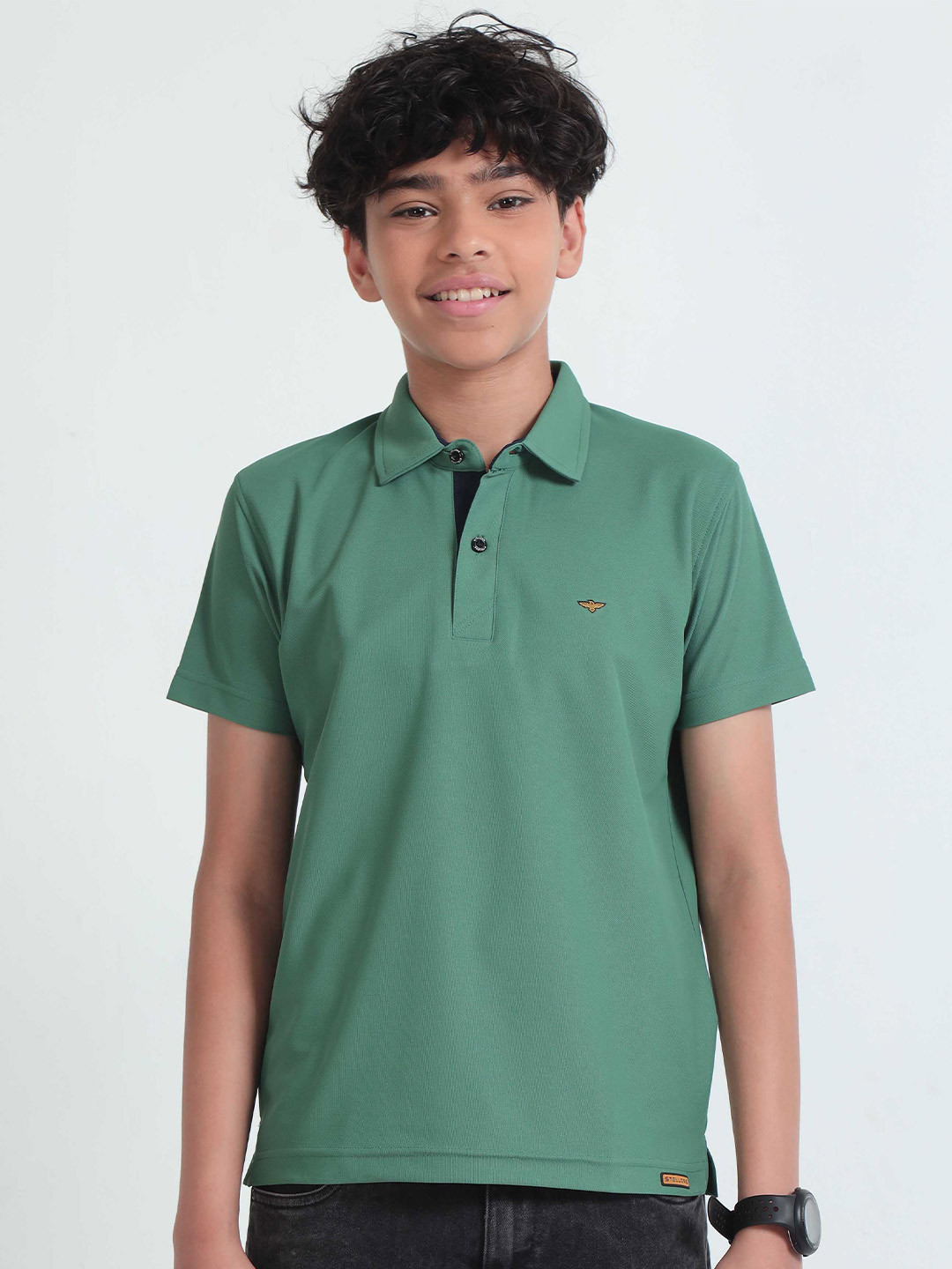 STELLERS Boys Polo Collar Short Sleeves Stretchable Casual T-shirt