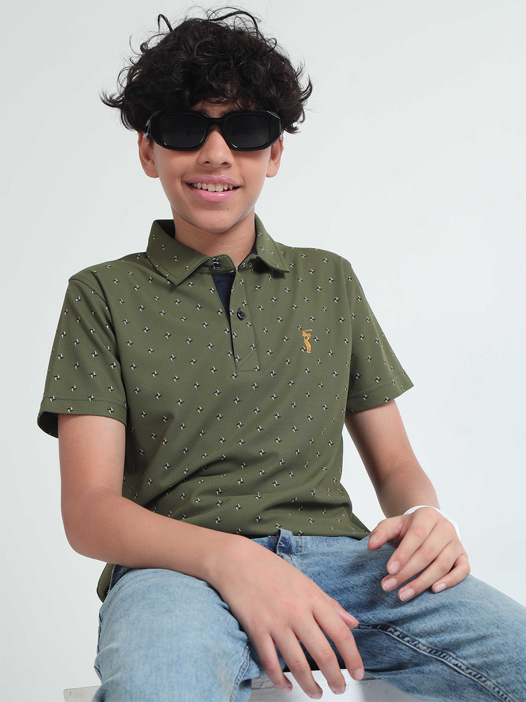 STELLERS Boys Printed Polo Collar T-shirt