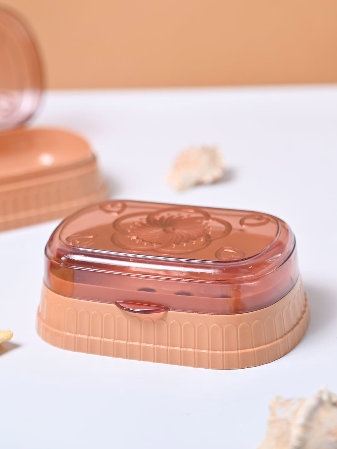 MARKET99 Peach & Beige Soap Dish Bathroom Accessories