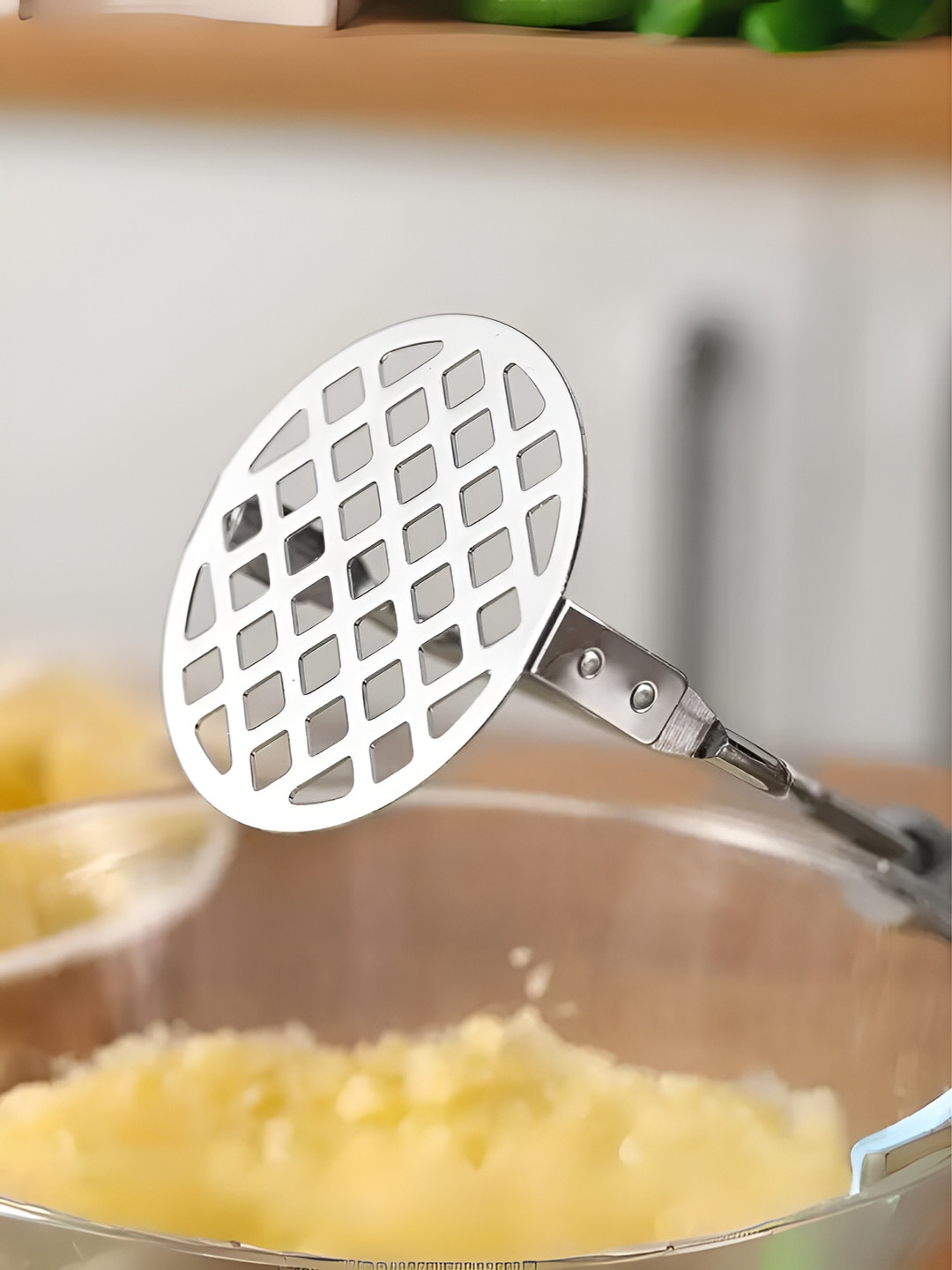 UniKart Grey & Silver Toned Textured Stainless Steel Masher