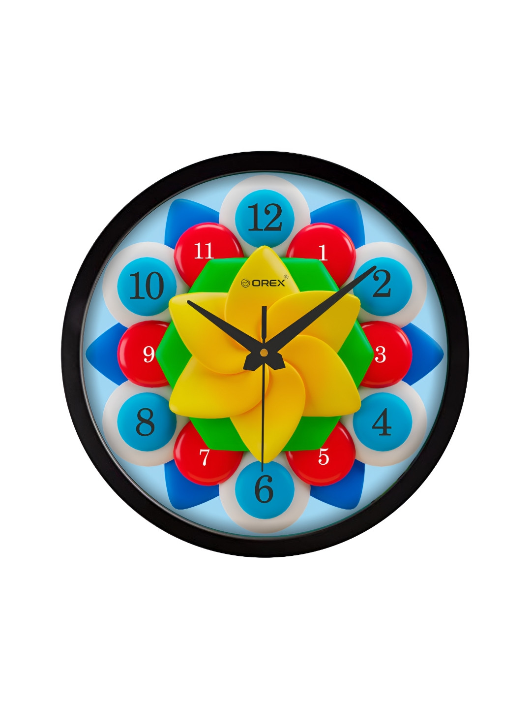 Orex Black Plastic Large Display Round Battery Analogue Wall Clock-30.5cm