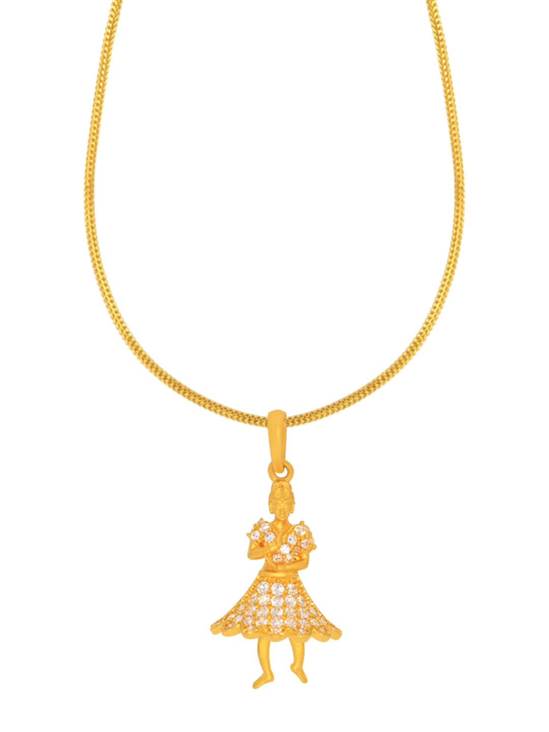 BHIMA 22K Hallmark 916 Purity Yellow Gold Dancing Lady Pendant