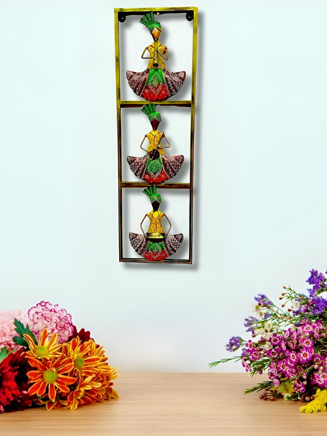 RSN Metal Ethnic Motifs Glossy Hanging Hall Wall Hangings-36In