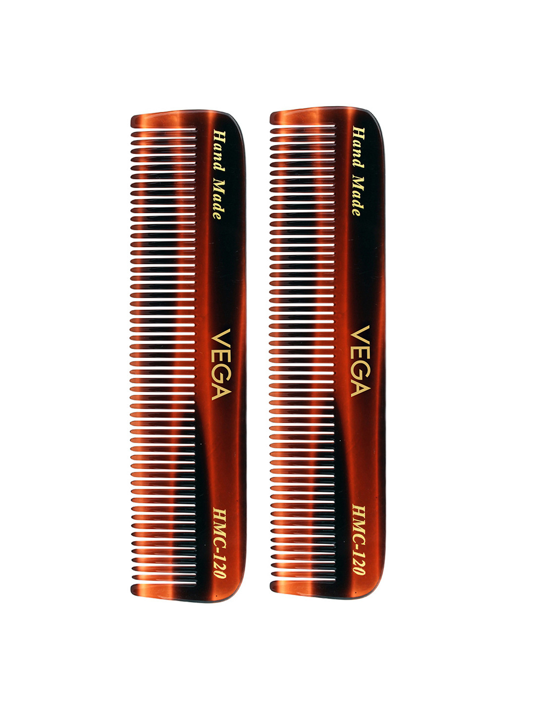 VEGA Set of 2 VC2HMC-120 Pocket Hair Comb - Brown