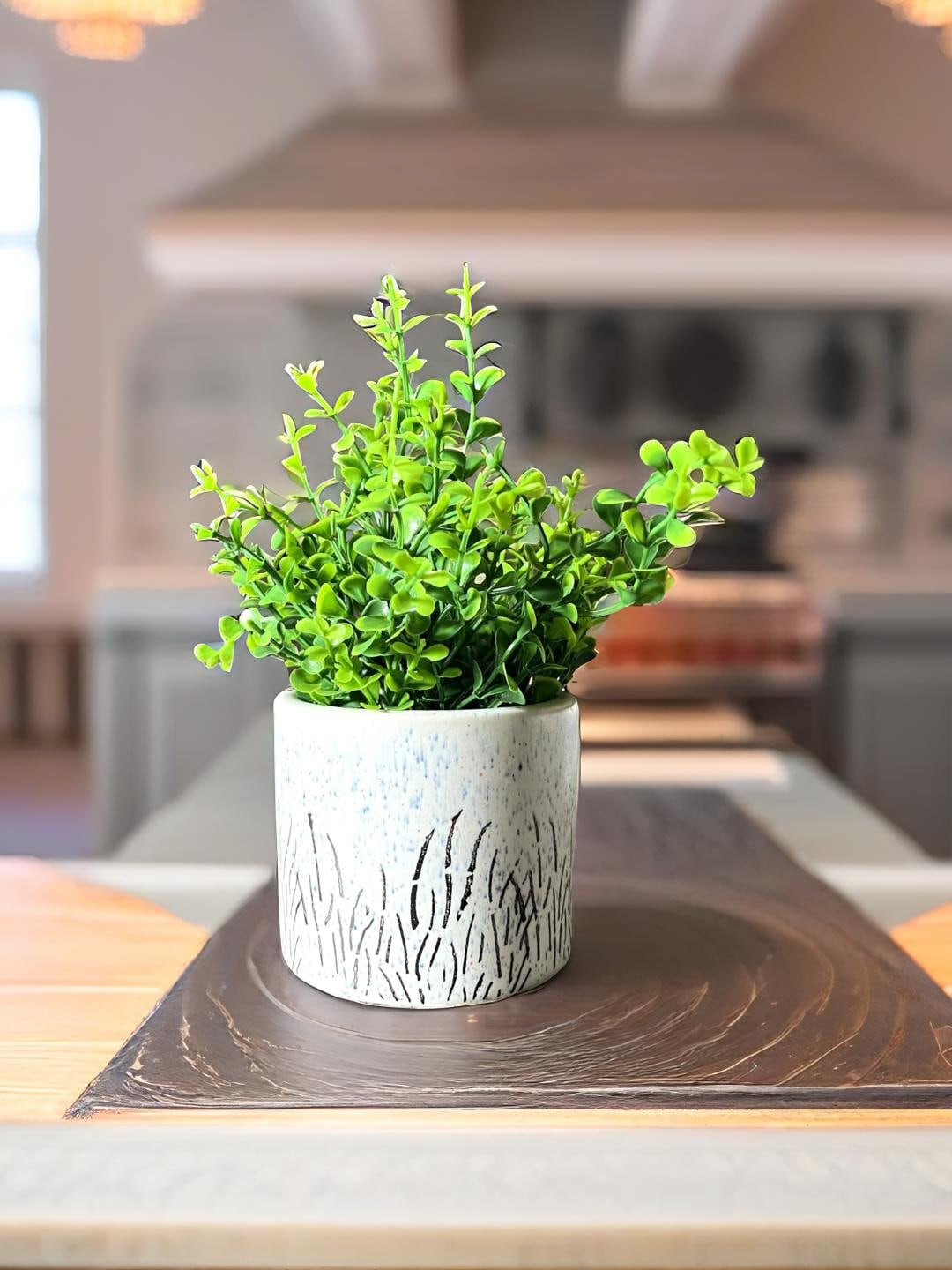 Akaar White Green Jade Artificial Plant