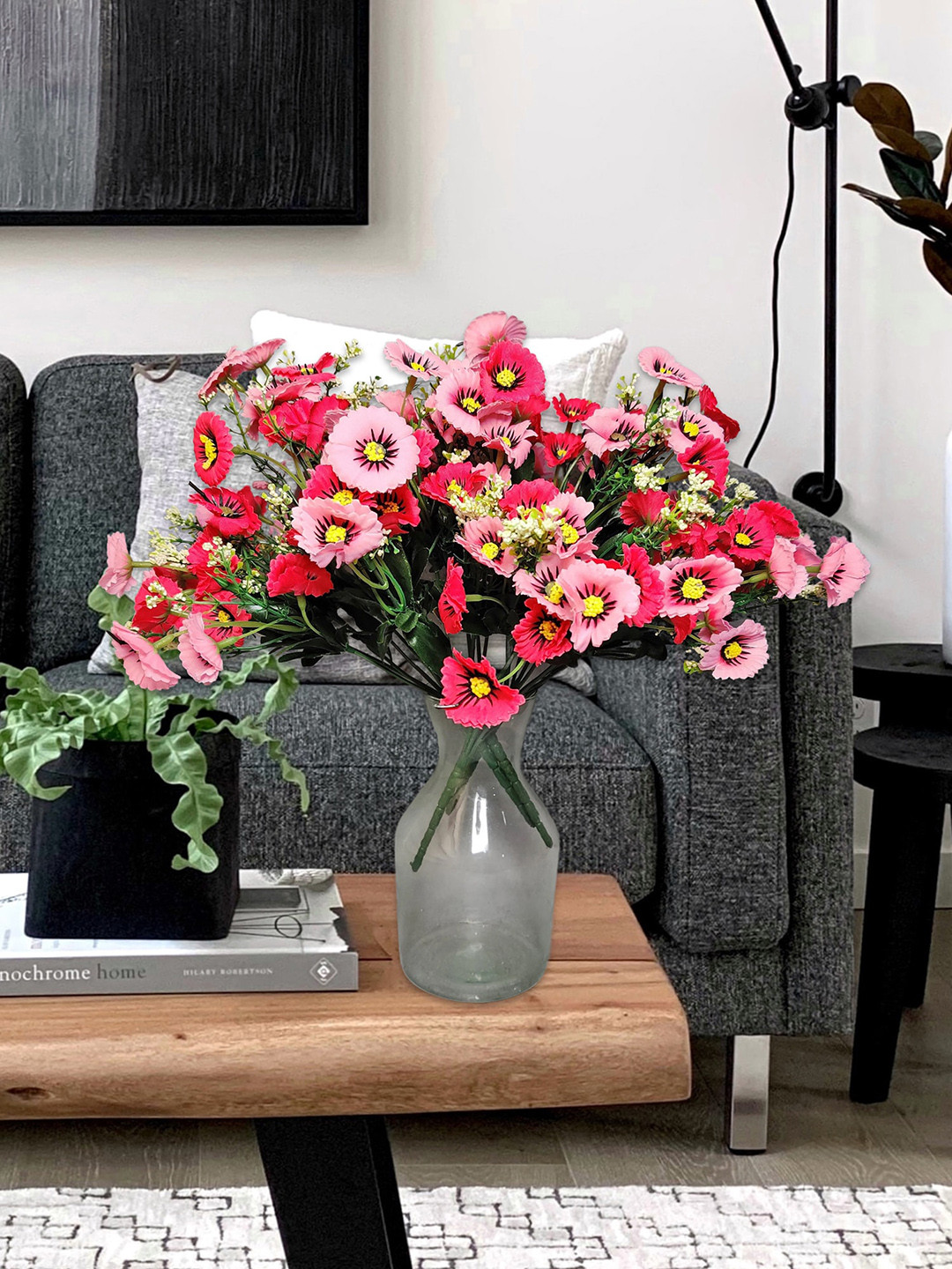 ARTSY Pink 2 Pieces Artificial Poppy Flowers