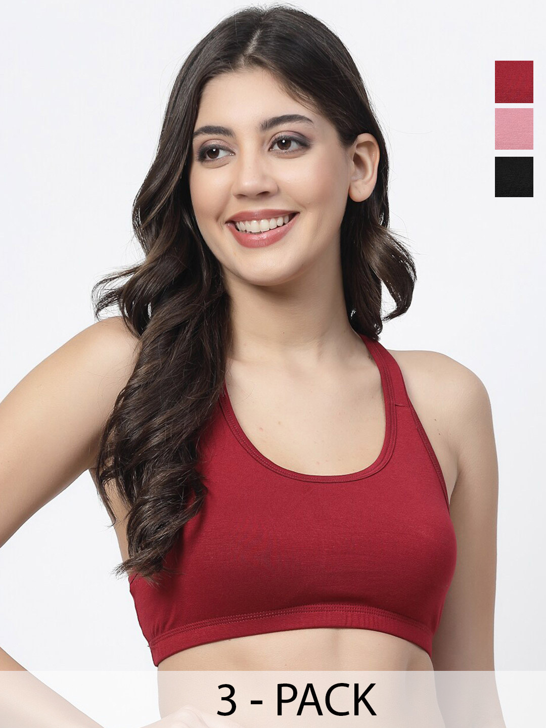 Docare Pack Of 3 Full Coverage Super Support Medium Support All Day Comfort Workout Bras