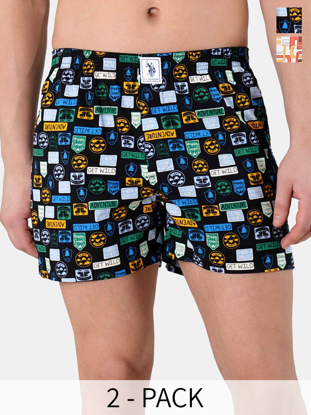 U.S. Polo Assn. Men Pack Of 2 Conversational Printed Cotton Boxers 25048624-1-22596658