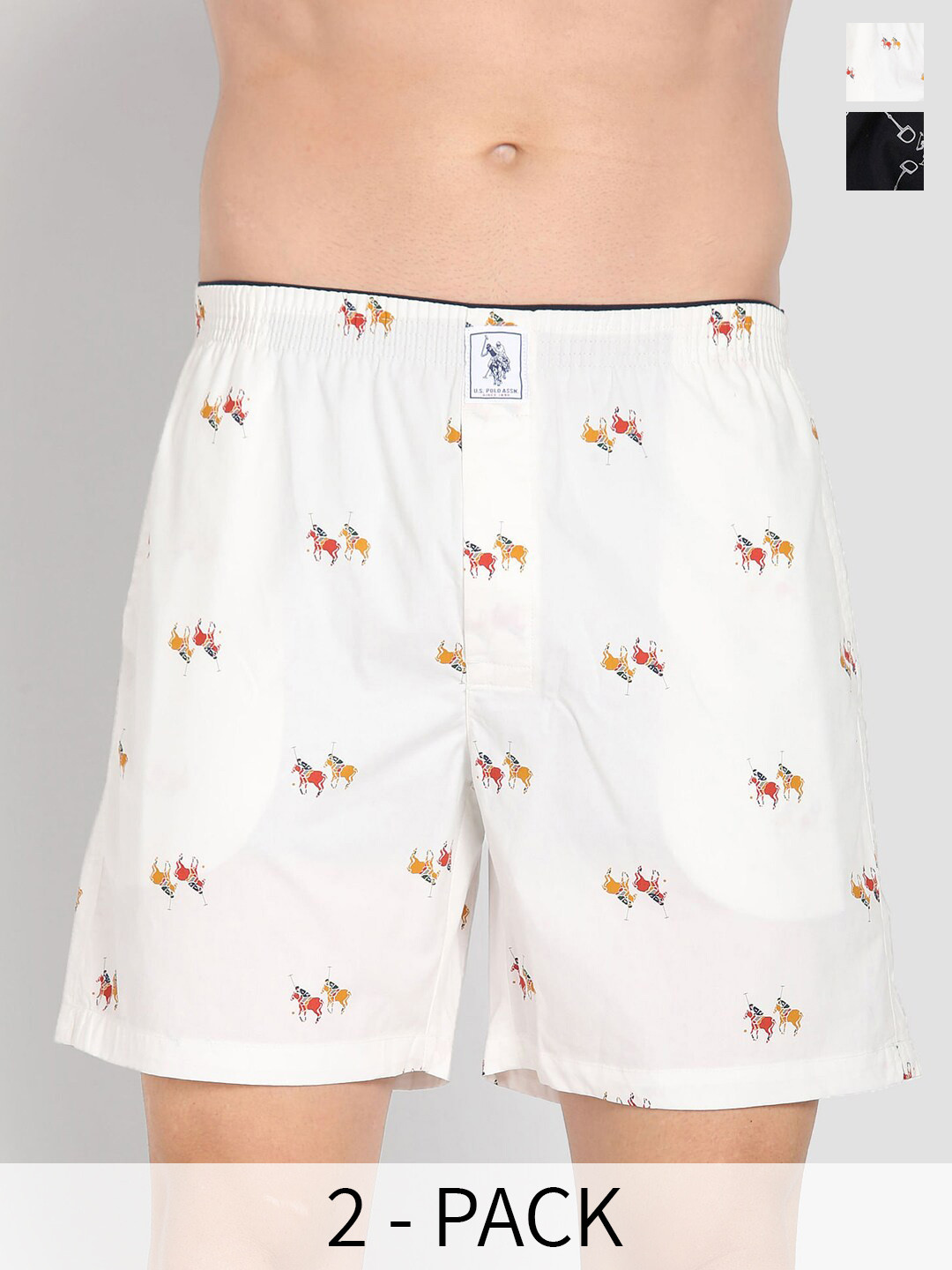 U.S. Polo Assn. Men Pack Of 2 Conversational Printed Cotton Boxers 22596652-1-26077946