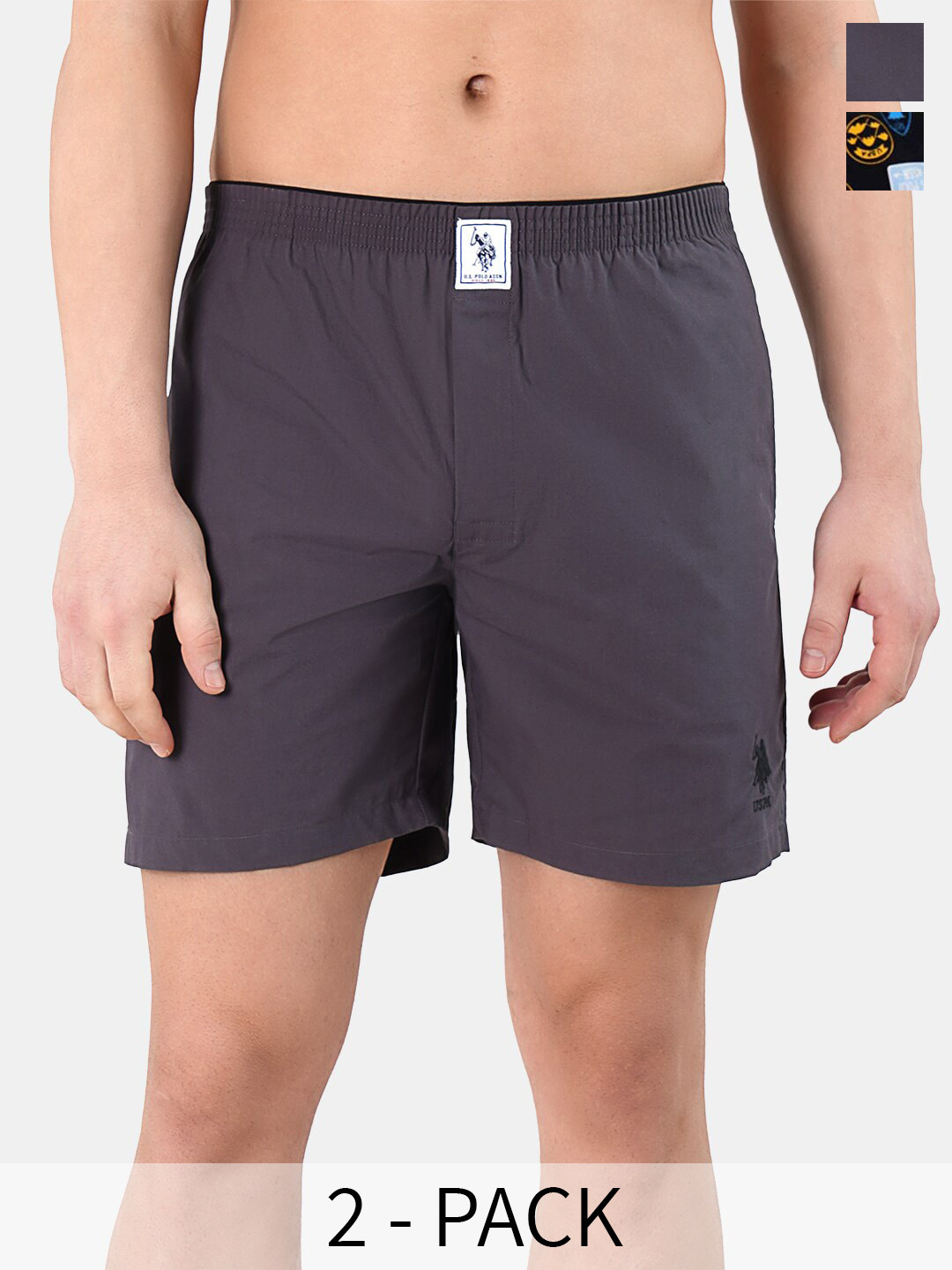 U.S. Polo Assn. Men Pack Of 2 Conversational Printed Cotton Boxers 22461038-1-22596658