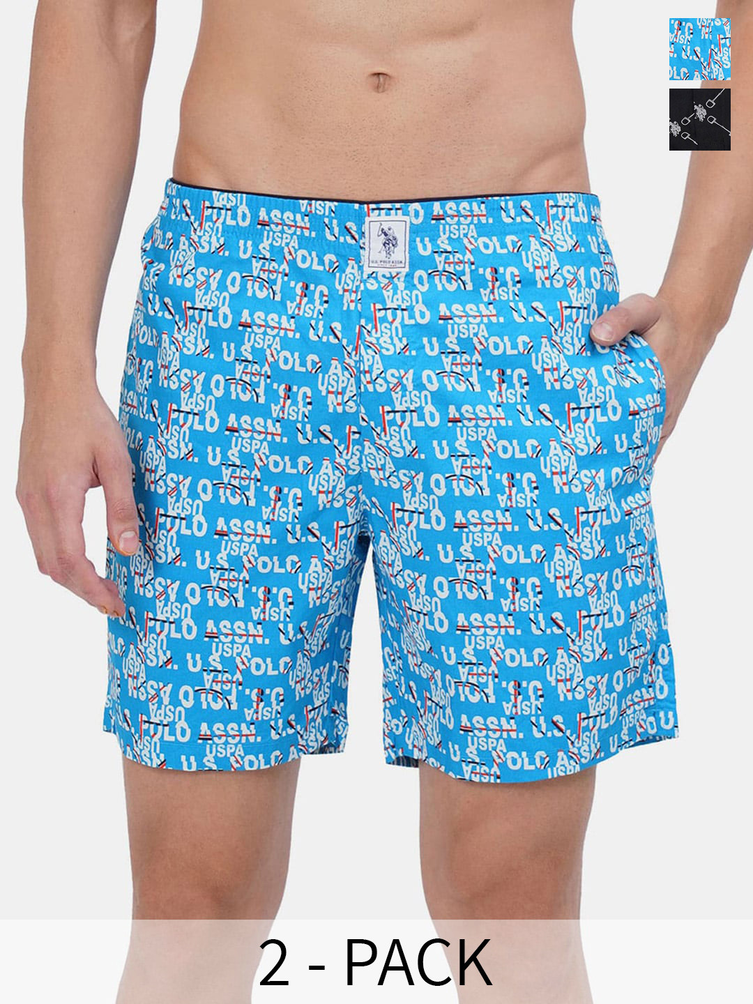 U.S. Polo Assn. Pack Of 2 Printed Pure Cotton Boxers 22596652-1-17730086-1