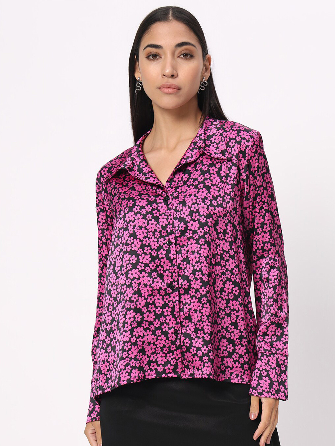 DEPANO Classic Boxy Floral Printed Opaque Shirt
