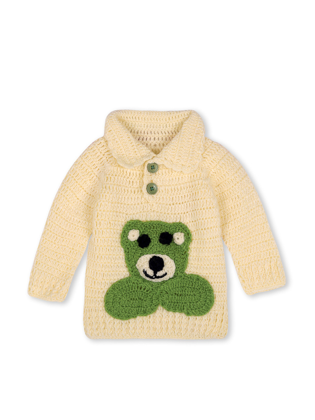 WINDROP SOLUTIONS Kids Graphic Self Design Shirt Collar Acrylic Pullover Sweater